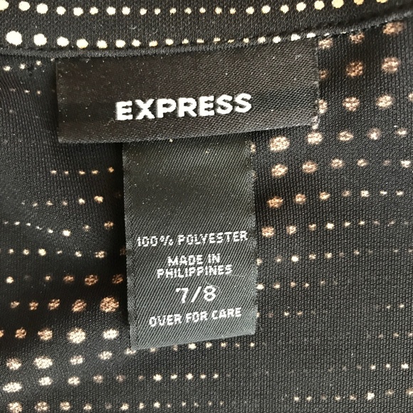 Express Black and Tan Pattern Wrap Dress - Picture 5 of 5